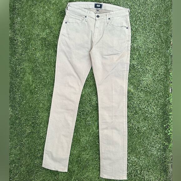 Paige Heritage Federal Slim Straight Denim Jean Iron Mountain Grey Khaki Pant 29 - Picture 2 of 10